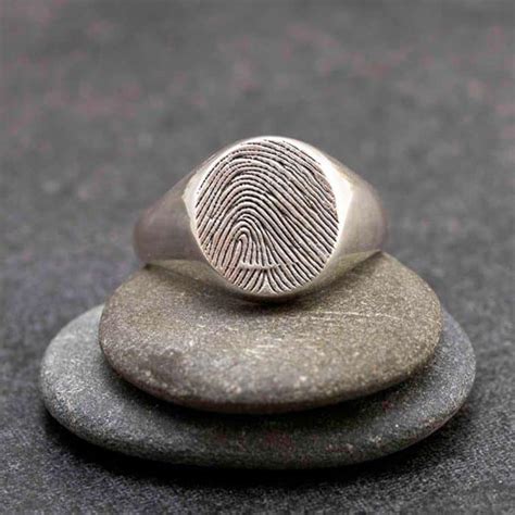 Bespoke Fingerprint Signet Ring Bespoke Jewellery By Roslyn