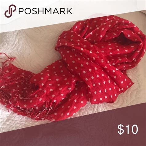 Red And White Polka Dot Scarf Scarf Polka Dot Scarf Red And White