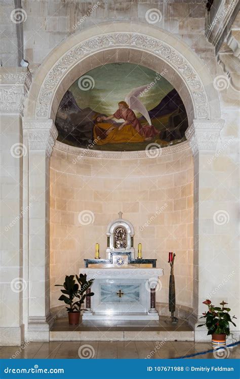 Interior of the St. Joseph`s Church in the Old City of Nazareth in ...