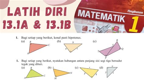 Latih Diri 13 1a And 13 1b Buku Teks Kssm Matematik Tingkatan 1 Bab 13 Theorem Pythagoras