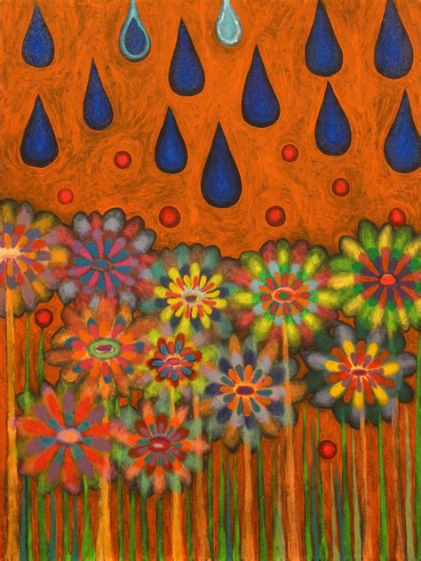 Flowers And Raindrops Painting By Misty Dahn Saatchi Art