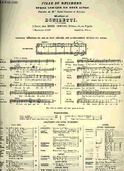 La Fille Du Regiment By Donizetti Sheet Music Le Livre