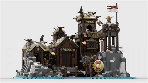 LEGO Ideas 21343 Viking Village Huhutut Yksityiskohdat Pintaan