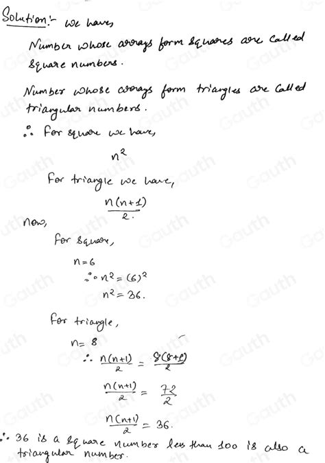 Solved 14 Numbers Whose Arrays Form Squares Are Called Square Numbers