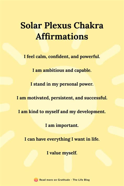 100 Solar Plexus Chakra Affirmations For High Self Esteem