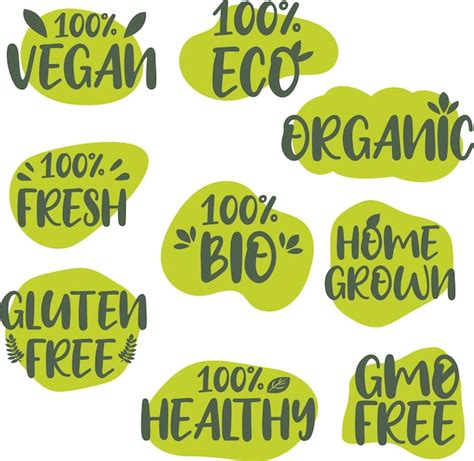 Premium Vector Organic Healthy Food Sticker Label And Badge Icon