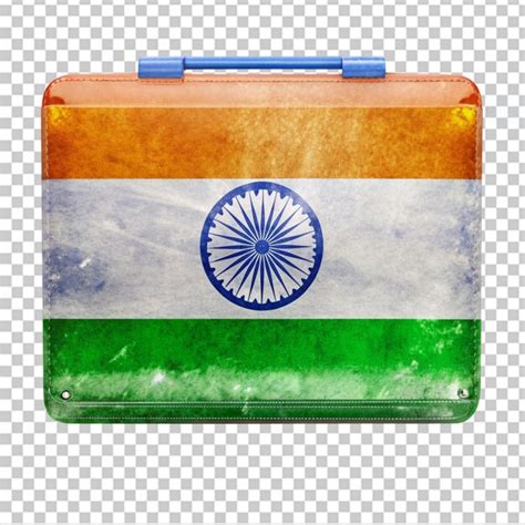 Premium PSD Indian Flag Trapper Keeper On Transparent Background