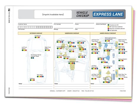 Multi Point Inspection Forms 3 Part Imprinted Gam Enterprises