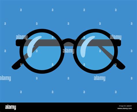 Retro Glasses Isolated On Background Round Black Rimmed Glasses Women