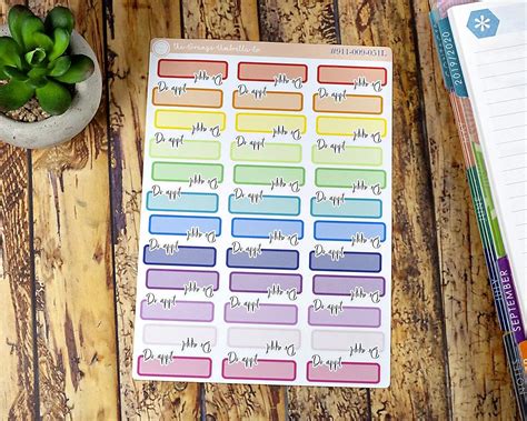 Dr Appt Tracking Planner Stickers Rainbow Dr Appt