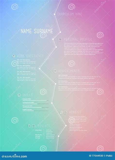 Creative Simple Curriculum Vitae Template Stock Vector Illustration