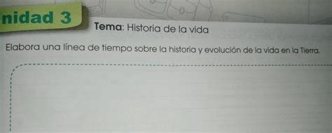 elaborar una línea del tiempo sobre la historia y evolución de la vida