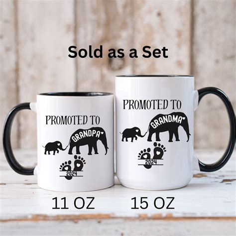 Custom Pregnancy Announcement Grandma And Grandpa Mug Set Etsy