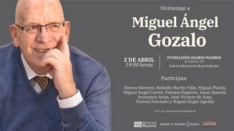 Homenaje a Miguel Ángel Gozalo en la Fundación Diario Madrid