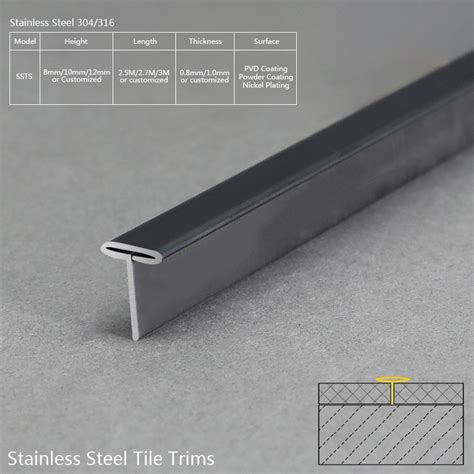 Supply Stainless Steel Mirror T Shape Transit Profile Tile Trim Ssts