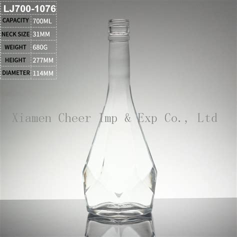 700ml Glass Bottle Diamond Shape Unique Design Glass Spirit Bottle China Liquor Bottles And