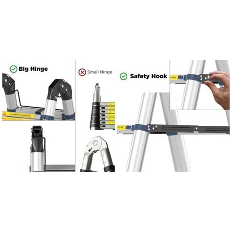 Worhan Echelle M T Lescopique Aluminium Anodis Modulable Pliable