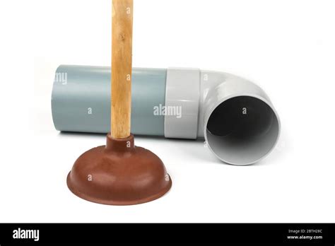 Rubber Plunger With A Long Wooden Handle Stock Photo Alamy