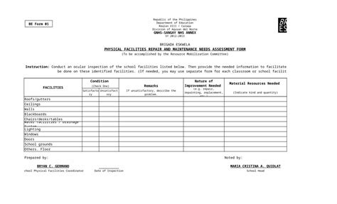 Xlsx Brigada Eskwela Form Dokumen Tips