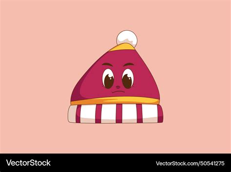 Cute Christmas Hat Character Design Royalty Free Vector