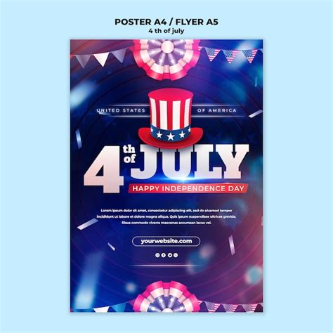 Free PSD 4th Of July Celebration Poster Template