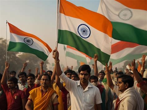 Premium Photo People Carrying Indian Flag Symbol Of National Pride