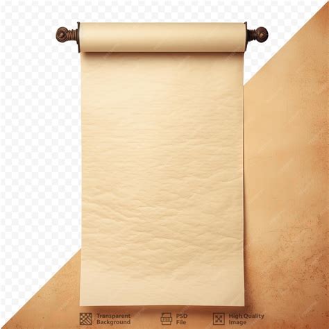 Antique paper roll displayed solo against transparent background | Premium AI-generated PSD