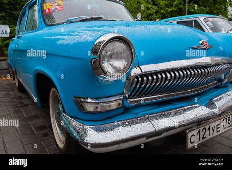 Blue Gaz M Volga At Classic Soviet Car Exhibition Stock Photo Alamy