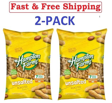 Hampton Farms Unsalted In Shell Peanuts High Protein Snacks Lbs