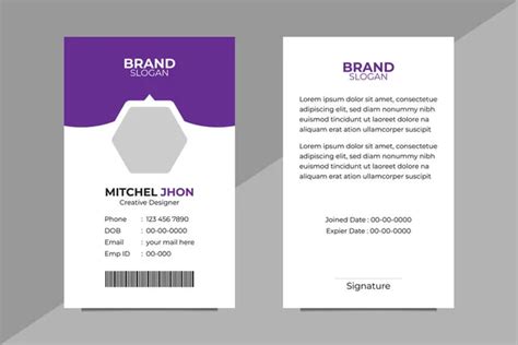 Card Design Template Employee Card Design Stock Vector by ...