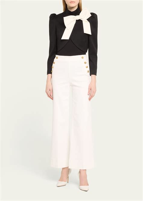 Alice Olivia Addison Bow Collar Cropped Jacket Bergdorf Goodman