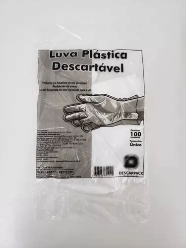 Luva Pl Stica Descart Vel Descarpack Polietileno Unid