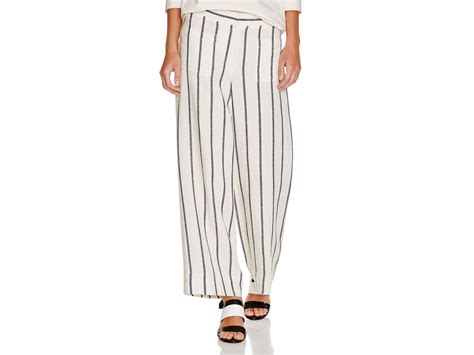 Theory Livdale Wide Stripe Linen Pants In White Blue White Lyst