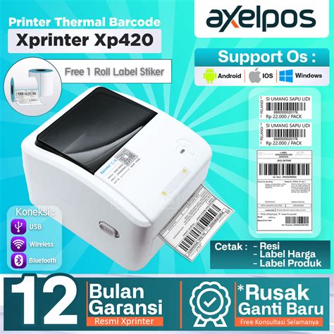 Jual PRINTER BARCODE THERMAL LABEL RESI PENGIRIMAN XPRINTER XP 420B A6