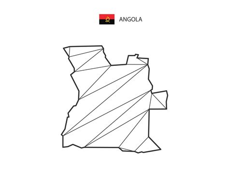 Mosaic Triangles Map Style Of Angola Isolated On A White Background