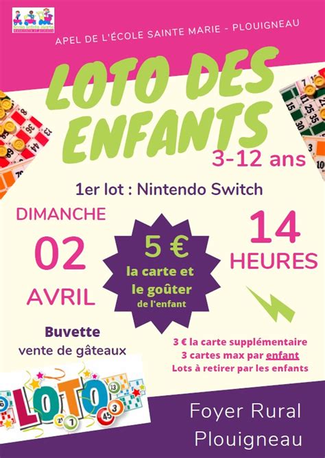 Loto Des Enfants Plouigneau R Cr Atiloups Finist Re