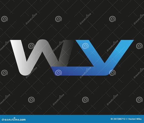 Letra Inicial Wv Logotype Nome Da Empresa Colorida Blue E Prata Swoosh