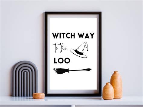 Halloween Bathroom Wall Art Set Bathroom Wall Art Bathroom Etsy