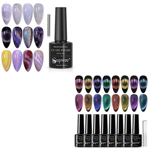 Supwee Universal Rainbow Cat Eye Gel With 8 Colors 9d Cat Eye Gel Set Beauty