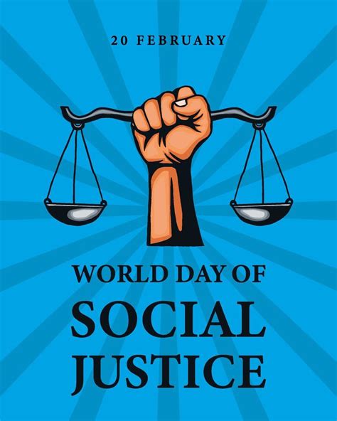 World Day Of Social Justice With Hand Holding Scales Of Justice Banner