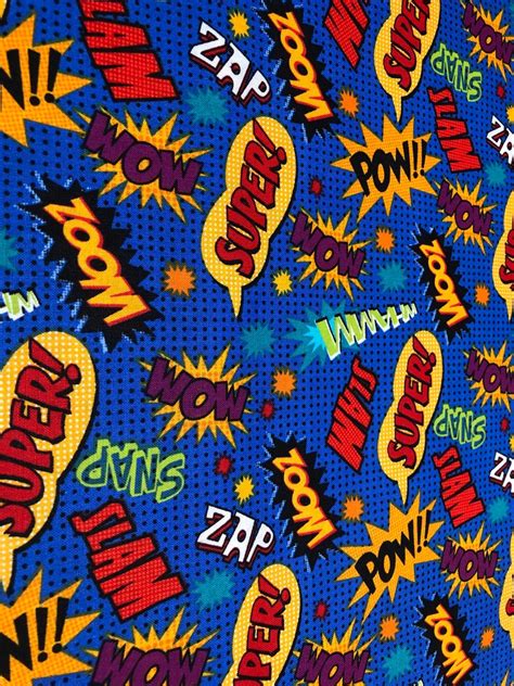 Superhero Fabric By The Yard 100 Cotton For Clothing Crafts Etsy