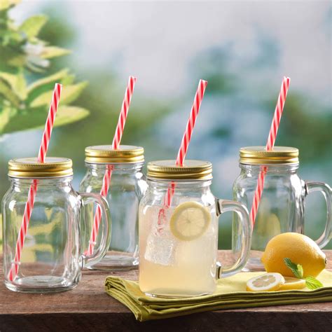 Mason Jar Drinking Glasses Combined Kitchen And Living Room Interior