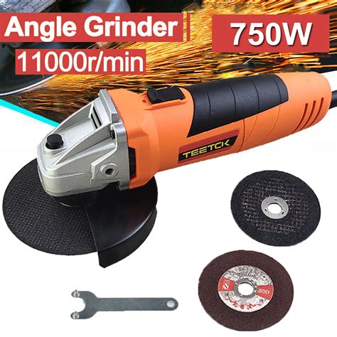 Small Mini Electric Angle Grinder 125mm 750W With Cutting Disc Grinding