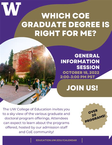 UW College of Education Grad Programs Info Session | School of ...