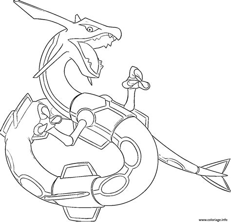 Coloriage Rayquaza Generation 3 Dessin Pokemon Legendaire à imprimer