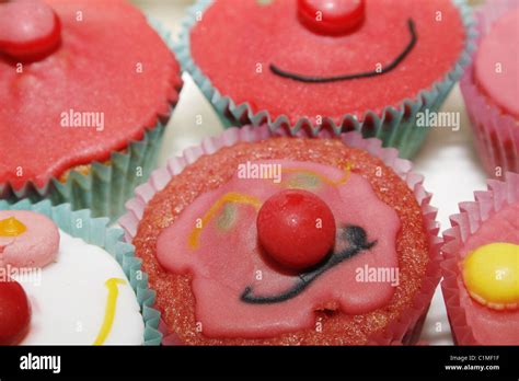Homemade Red Nose Day Cakes Stock Photo Alamy