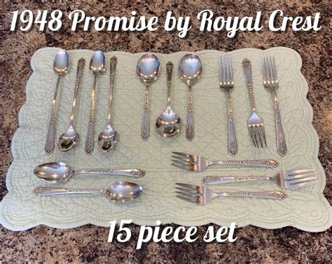 1948 Promise By Royal Crest Sterling Silver Flatware Set 15 Etsy