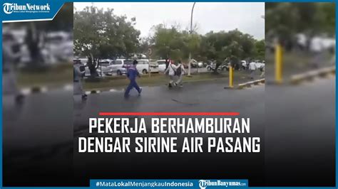 Pekerja Proyek Berhamburan Dengar Bunyi Sirine Air Laut Pasang Di