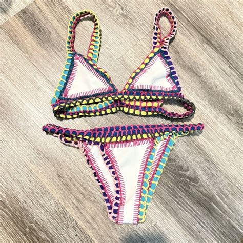 Kiini Swim Kiini Handmade Yaz Crochet Triangle Bikini Top Bottom Poshmark
