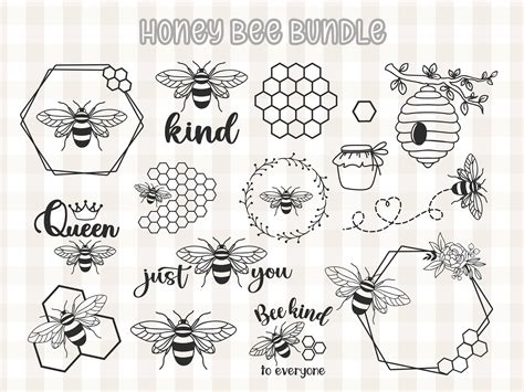 Plotter Bee Svg Bundle Honey Bee Svg Queen Bee Svg Bee Kind Svg Bee Wreath Svg Circle Frame Svg